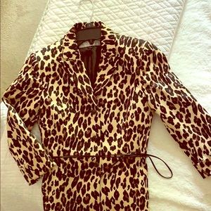 Animal print 3/4 length sleeve jacket